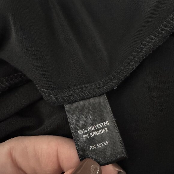 Vintage Y2K Express Jumpsuit XS Black Halter Jersey Wide Leg Crop Stretch - Picture 9 of 12